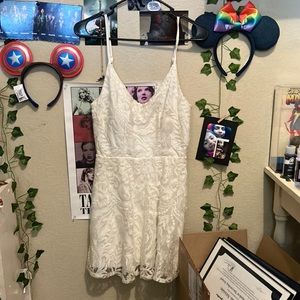 Speechless Mini Dress White with Patterns